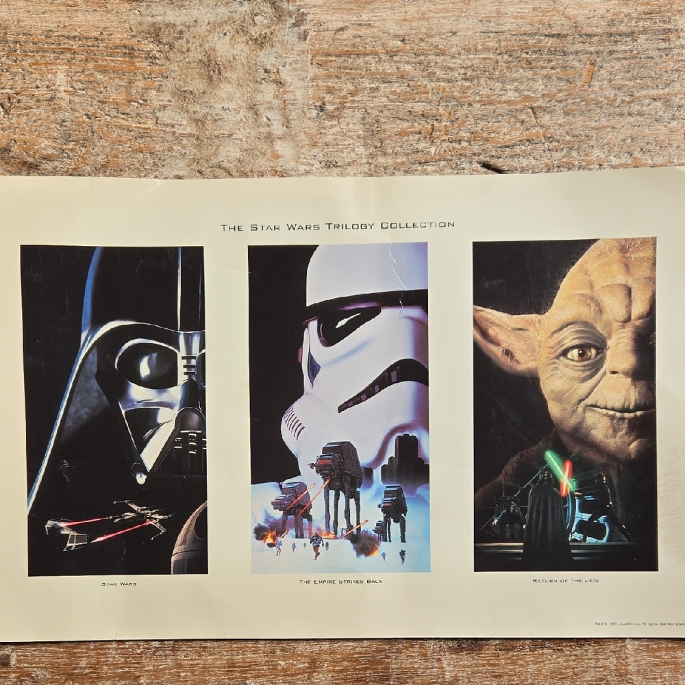 Vintage 1995 STAR WARS TRILOGY COLLECTION Poster. 17"x10-1/2" (PSH RM)